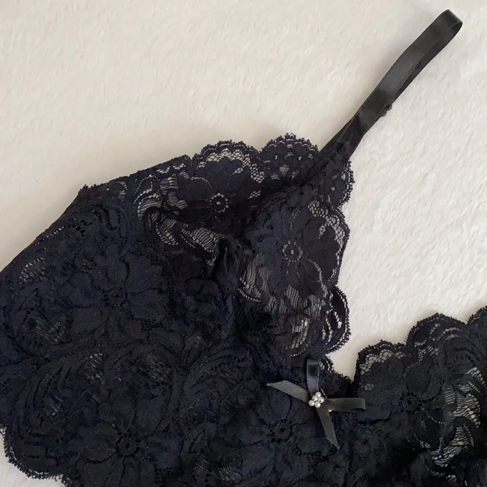 {VTG} Andrea Kristoff for Escanté | Lace Triangle Longline Bralette Bra 543 (L) - Picture 2 of 16